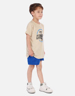 Conjunto para niño con camiseta estampada y short deportivo