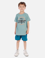 Conjunto para niño con camiseta estampada y short deportivo