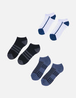Set x 3 Medias Invisibles Deportivas Bicolores para Hombre