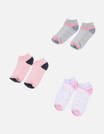 Set x 3 Medias Tobilleras con Mini Estampados para Mujer