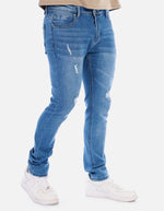 Jean Skinny Hombre Azul Claro | Denim Desgastado.