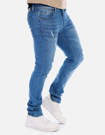 Jean Skinny Hombre Azul Claro | Denim Desgastado.