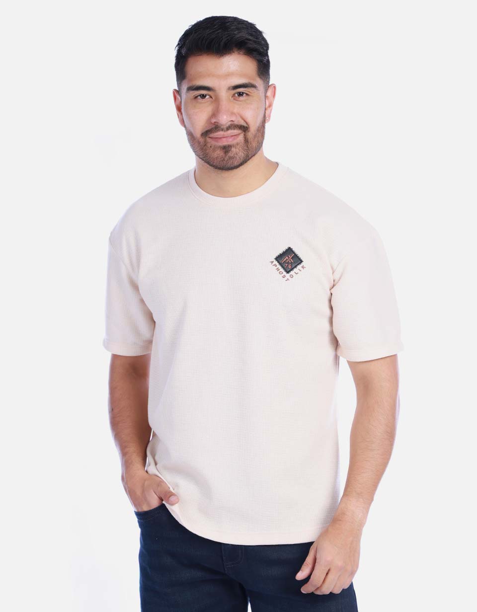 Camiseta Urbana para Hombre Manga Corta con Parche