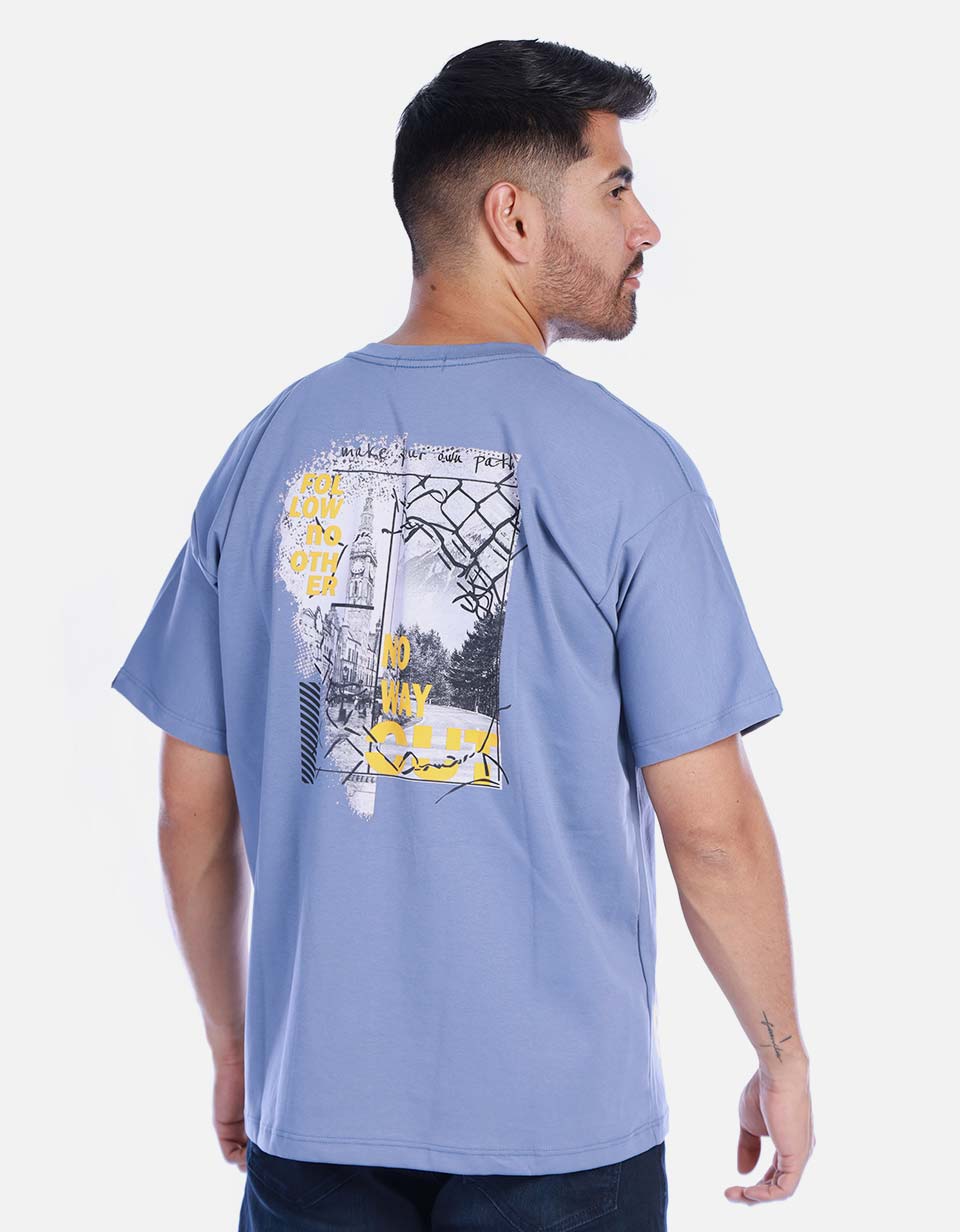 Camiseta Oversize para Hombre Manga Corta con Estampado Gráfico