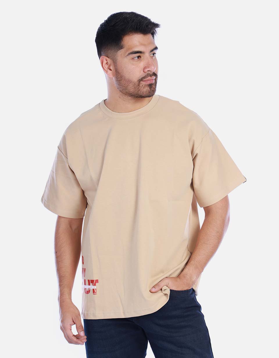 Camiseta Oversize para Hombre Manga Corta con Estampado Gráfico