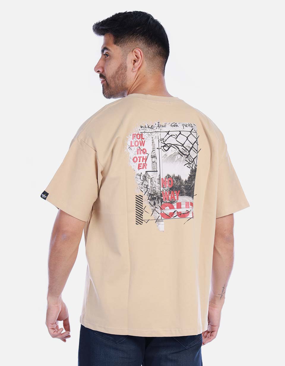 Camiseta Oversize para Hombre Manga Corta con Estampado Gráfico