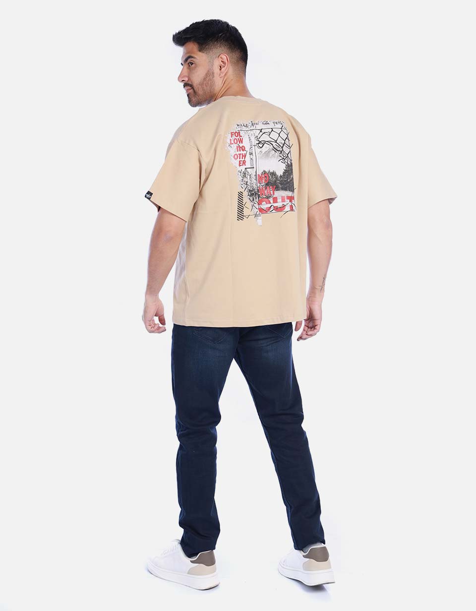 Camiseta Oversize para Hombre Manga Corta con Estampado Gráfico