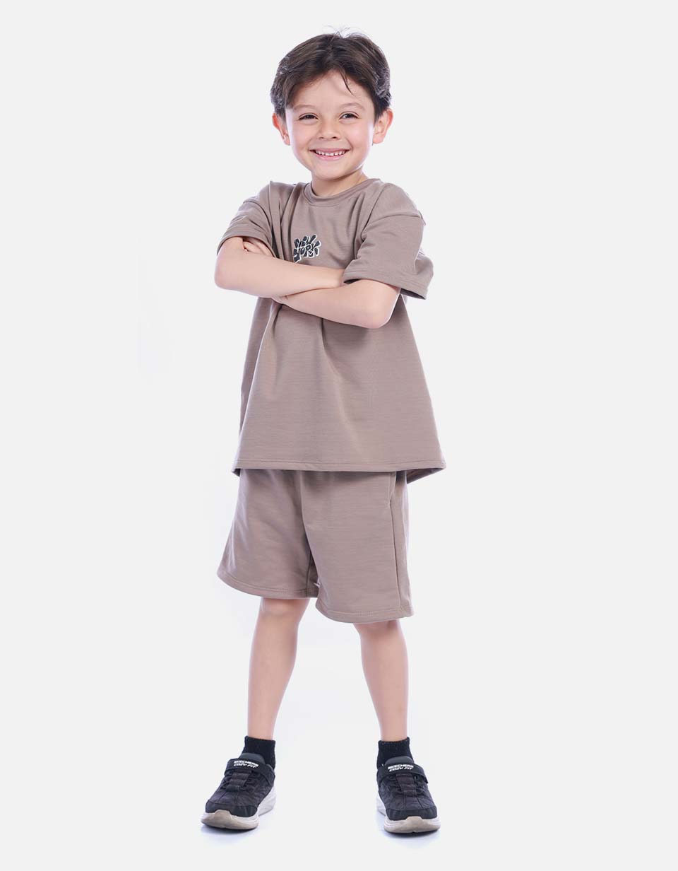 Conjunto Infantil Camiseta Oversize y Bermuda para Niño
