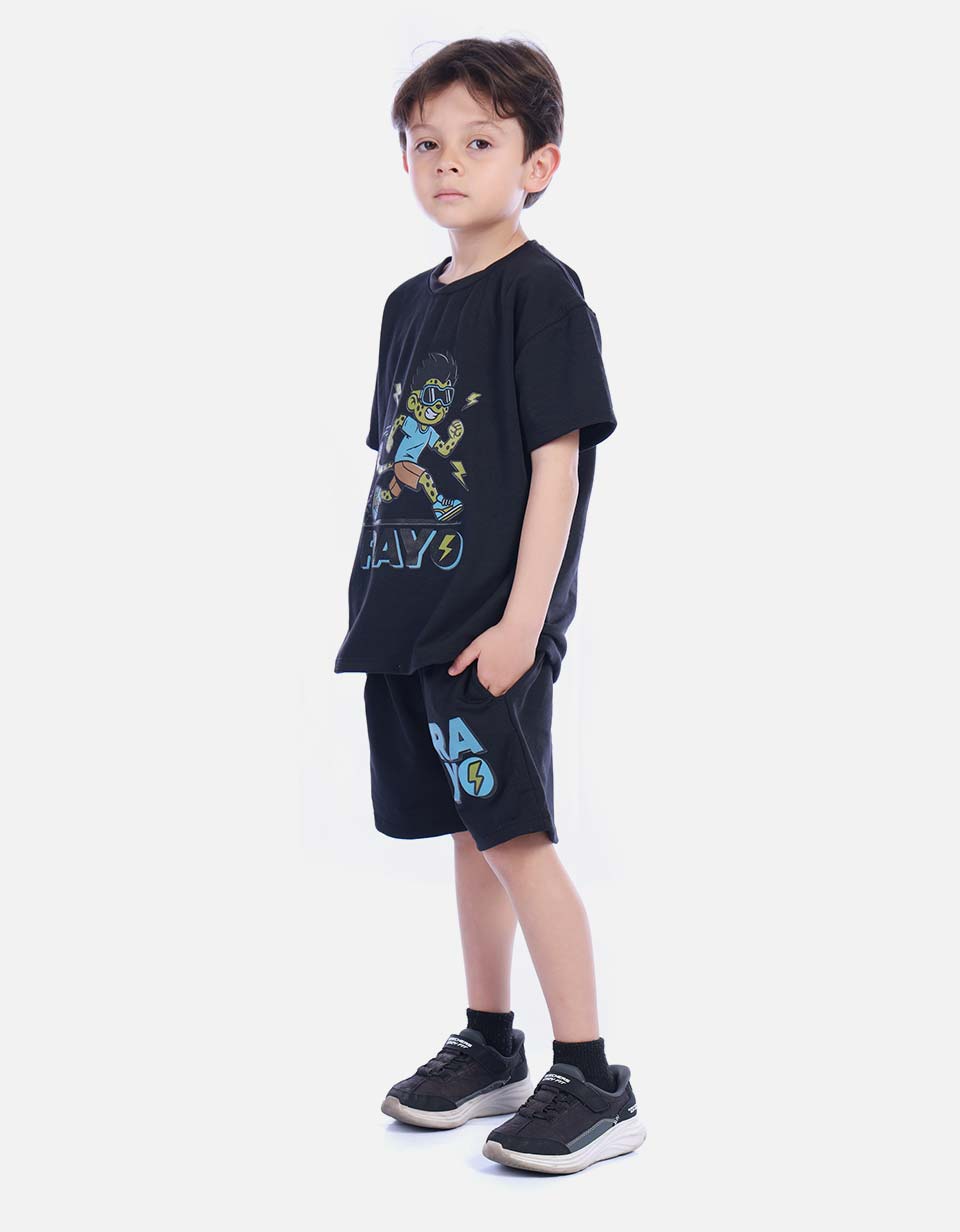 Conjunto Infantil Camiseta Manga Corta y Bermuda para Niño