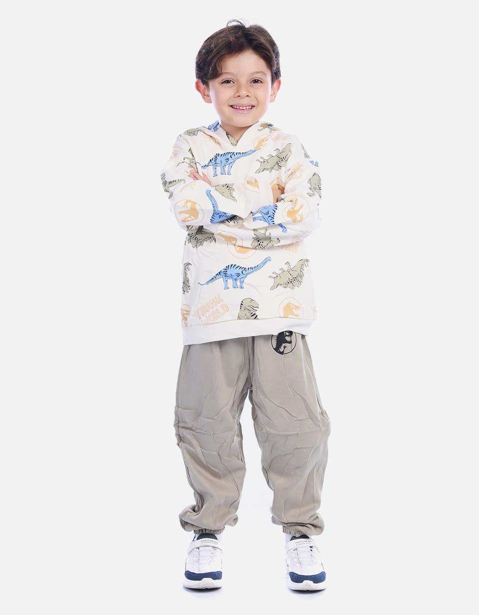 Conjunto Infantil Buso Dinosaurio y Sudadera Jogger para Niño