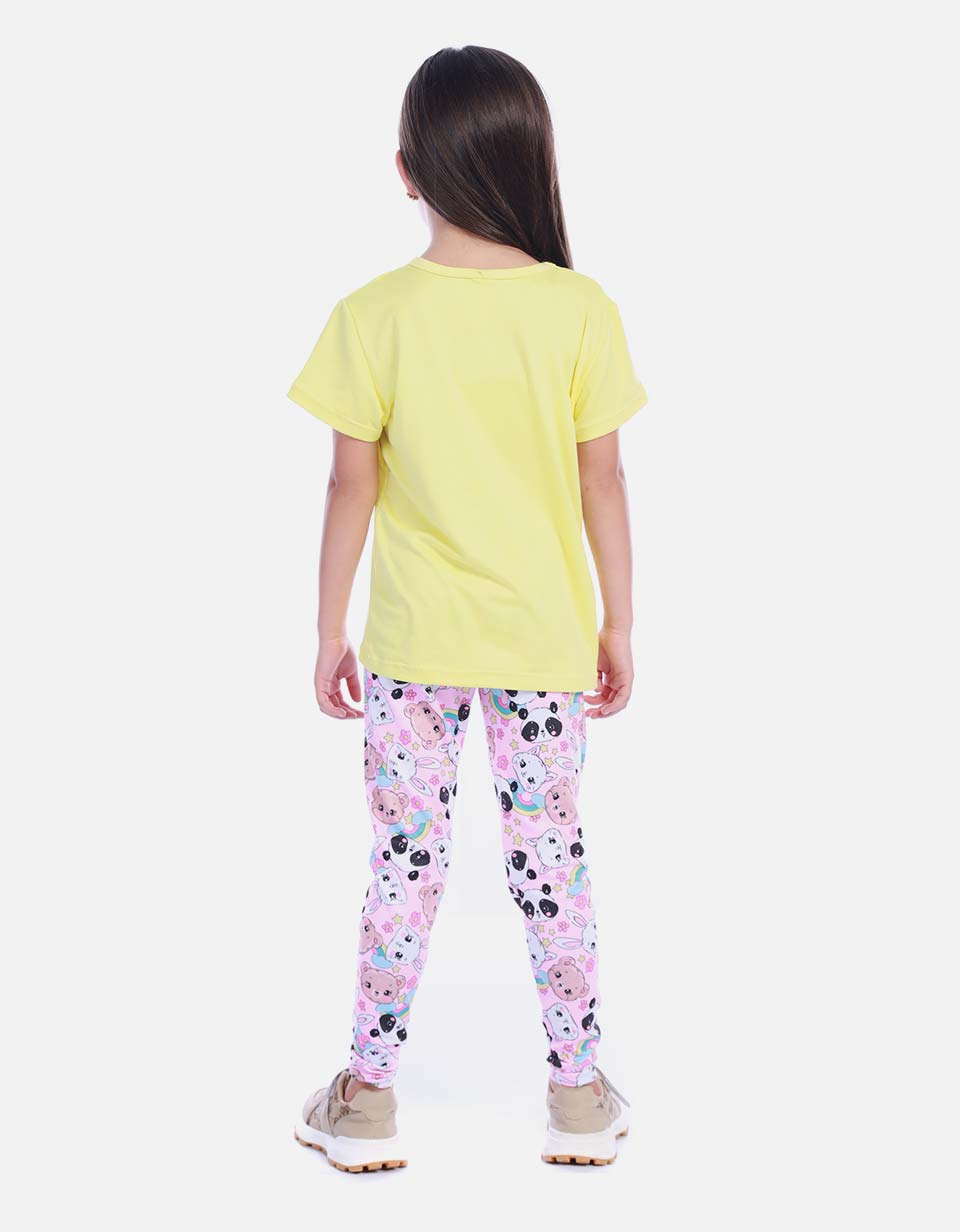 Conjunto Infantil Camiseta y Leggings para Niña