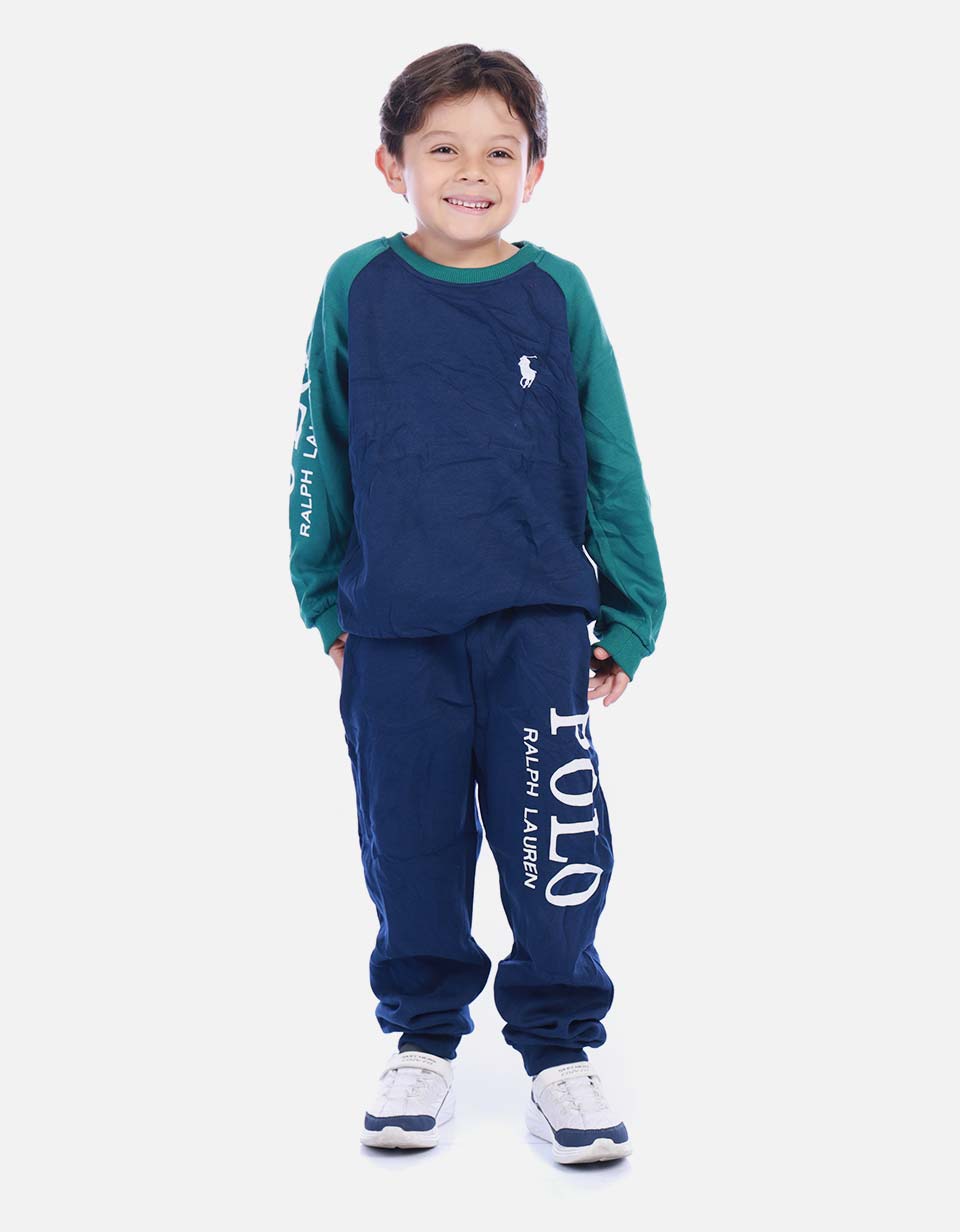 Conjunto Infantil Buso Bicolor y Sudadera Jogger para Niño