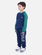 Conjunto Infantil Buso Bicolor y Sudadera Jogger para Niño