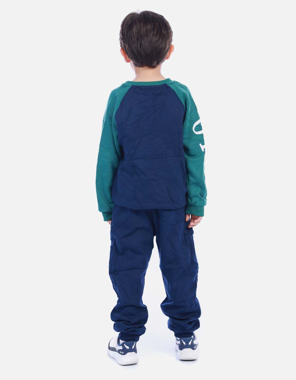 Conjunto Infantil Buso Bicolor y Sudadera Jogger para Niño