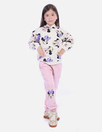 Conjunto Infantil Buso Rosado Gatita y Jogger para Niña
