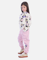Conjunto Infantil Buso Rosado Gatita y Jogger para Niña
