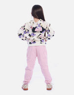 Conjunto Infantil Buso Rosado Gatita y Jogger para Niña