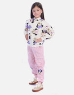 Conjunto Infantil Buso Rosado Gatita y Jogger para Niña