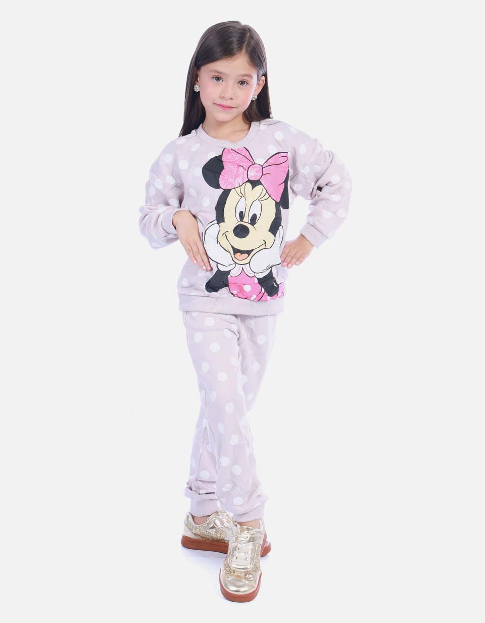 Conjunto Infantil Buso y Sudadera Ratoncita Moño para Niña