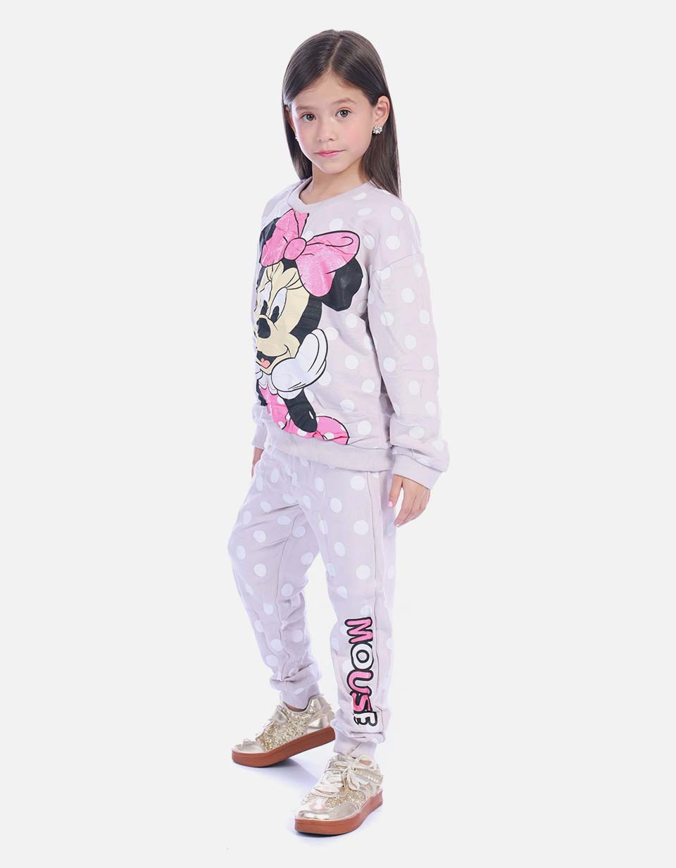 Conjunto Infantil Buso y Sudadera Ratoncita Moño para Niña