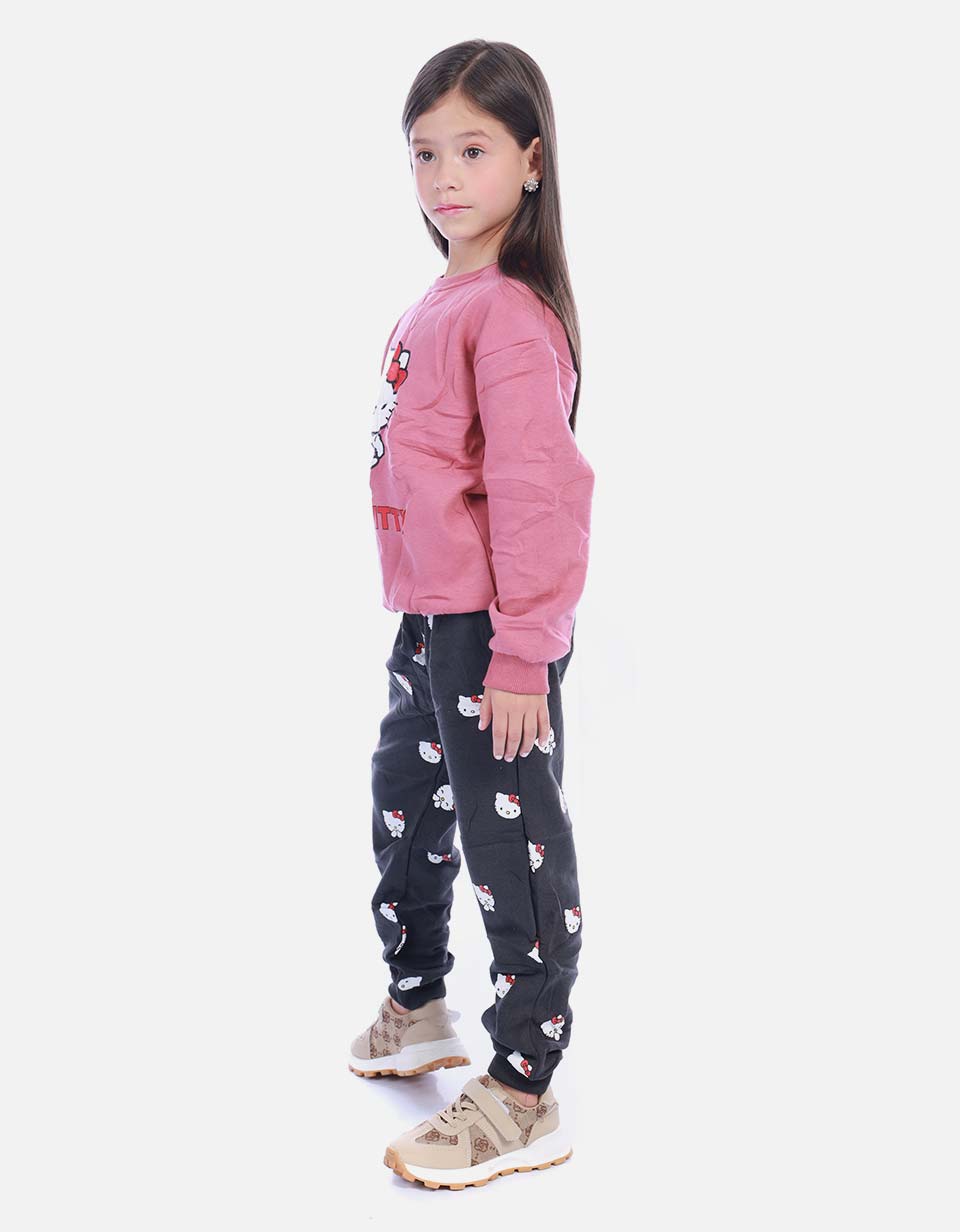 Conjunto Infantil Buso Capucha Fucsia Ratoncita para Niña