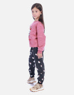 Conjunto Infantil Buso Capucha Fucsia Ratoncita para Niña