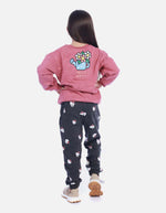 Conjunto Infantil Buso Capucha Fucsia Ratoncita para Niña