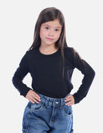 Camiseta Manga Larga Negra Básica para Niña