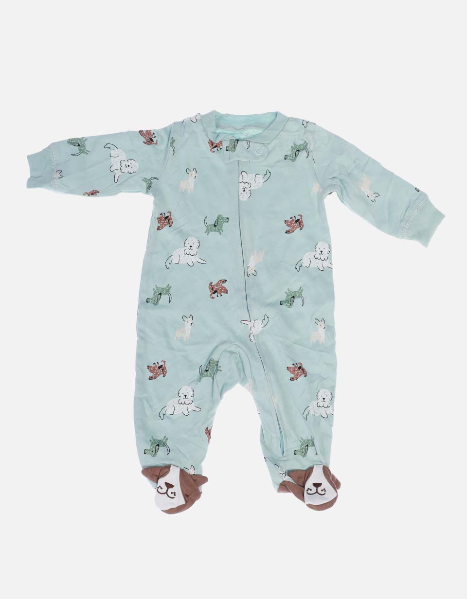 Pijama Enteriza Perritos Verde Claro para Bebé
