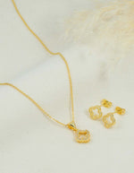 Conjunto de Collar y Aretes con Dije Floral