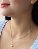 Conjunto de Collar y Aretes con Dije de Corazón y Perla