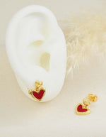 Aretes Corazón Rojo