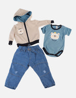 Conjunto para Bebé de Chaqueta + Body + Pantalón