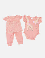 Conjunto para Bebé de Blusa + Body + Pantalón