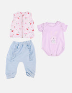 Conjunto para Bebé de Chaleco + Body + Pantalón