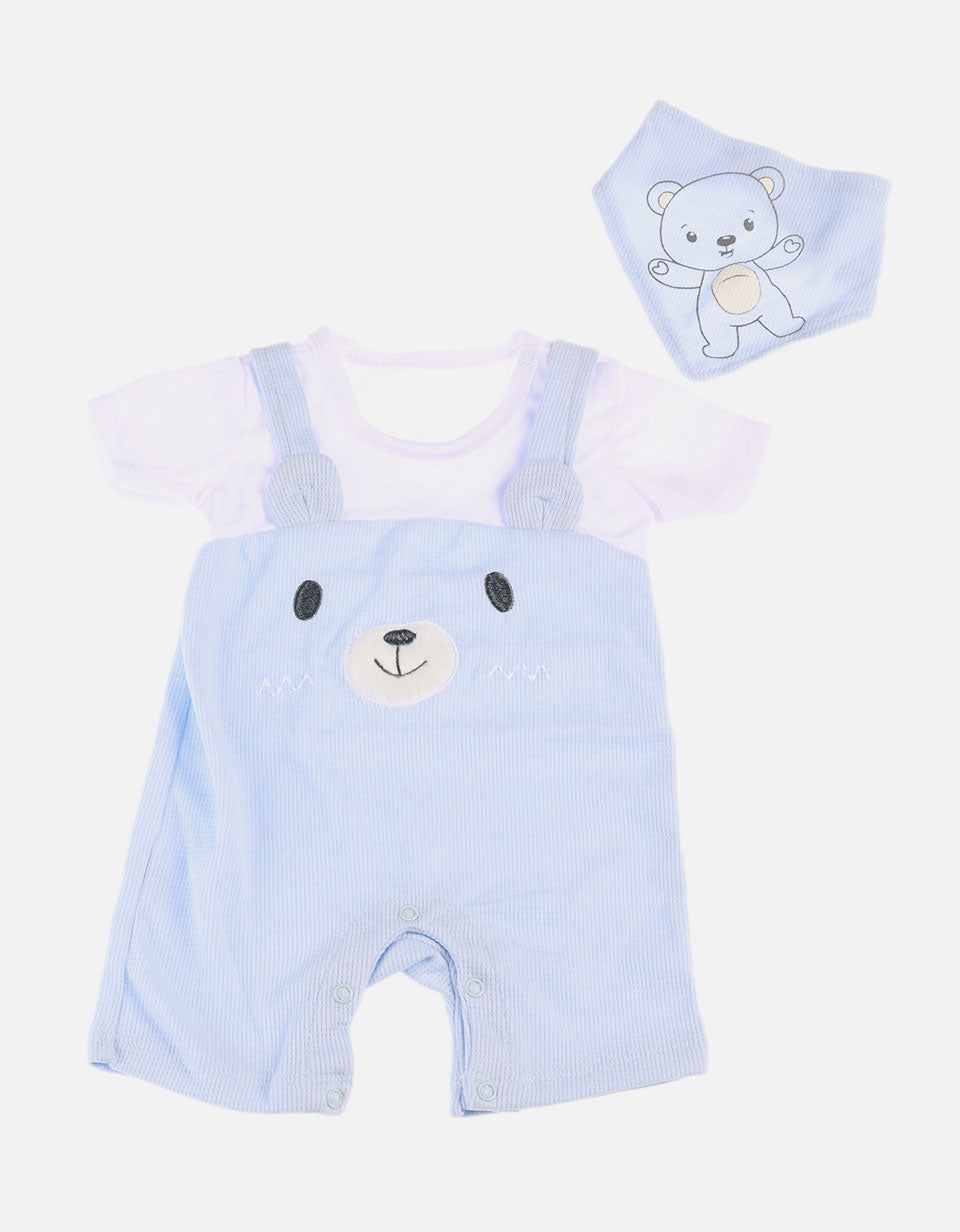 Conjunto Overol + Camiseta + Pañoleta para Bebé