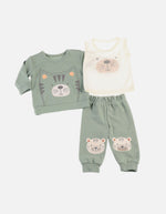 Conjunto Sudadera para Bebé de Buzo + Body + Pantalón