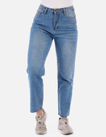 Jean Recto tiro alto Mujer