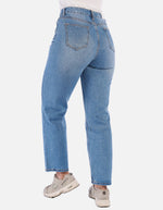 Jean Recto tiro alto Mujer