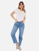 Jean Recto tiro alto Mujer