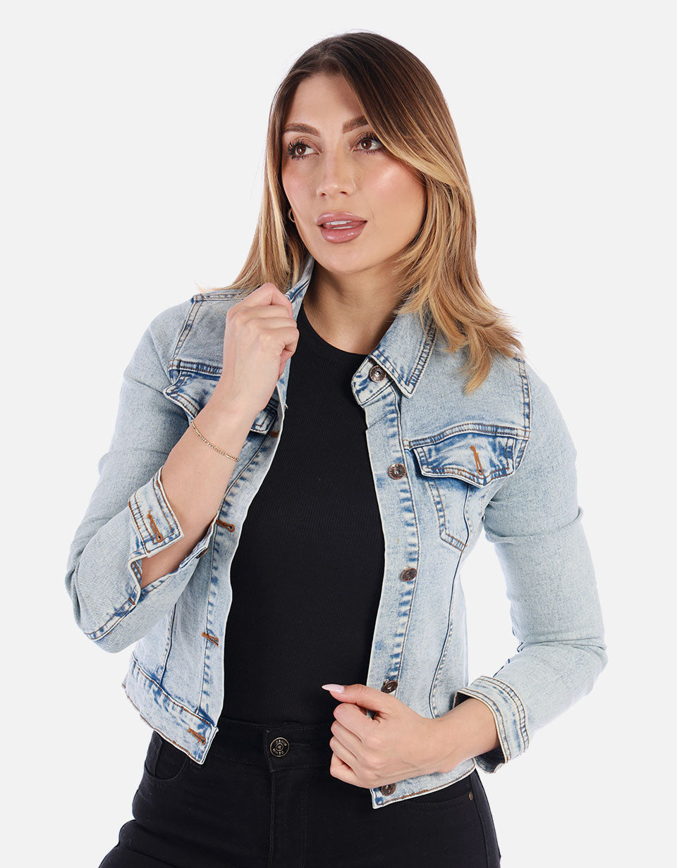Chaqueta Jean blanca Mujer