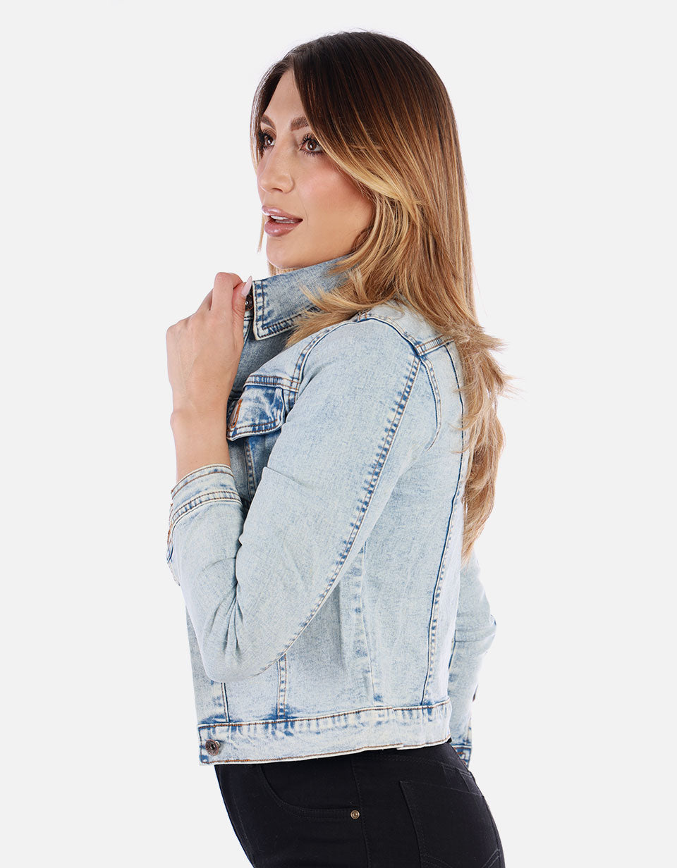 Chaqueta Jean blanca Mujer