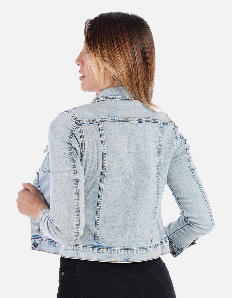 Chaqueta Jean blanca Mujer