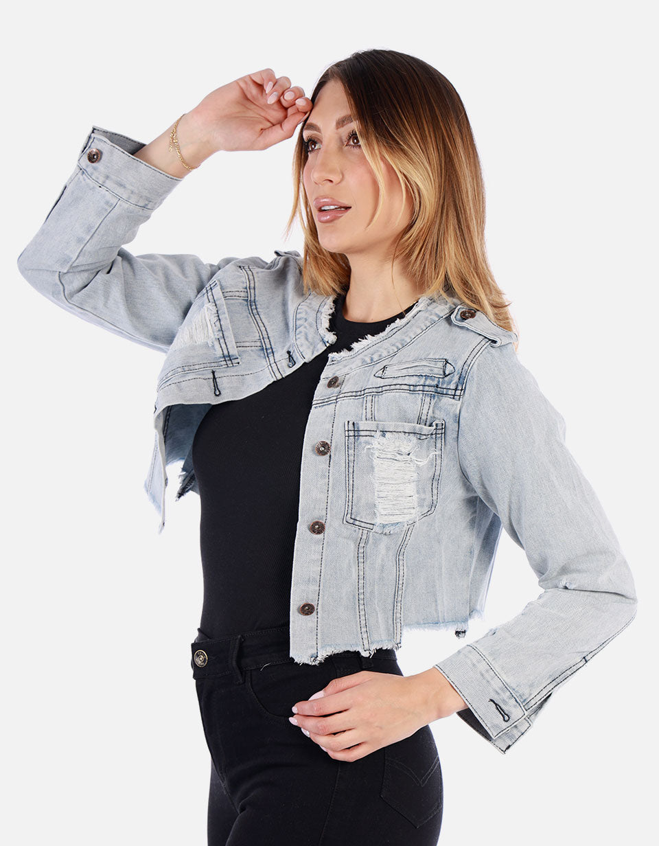 Chaqueta Jean azul claro Mujer