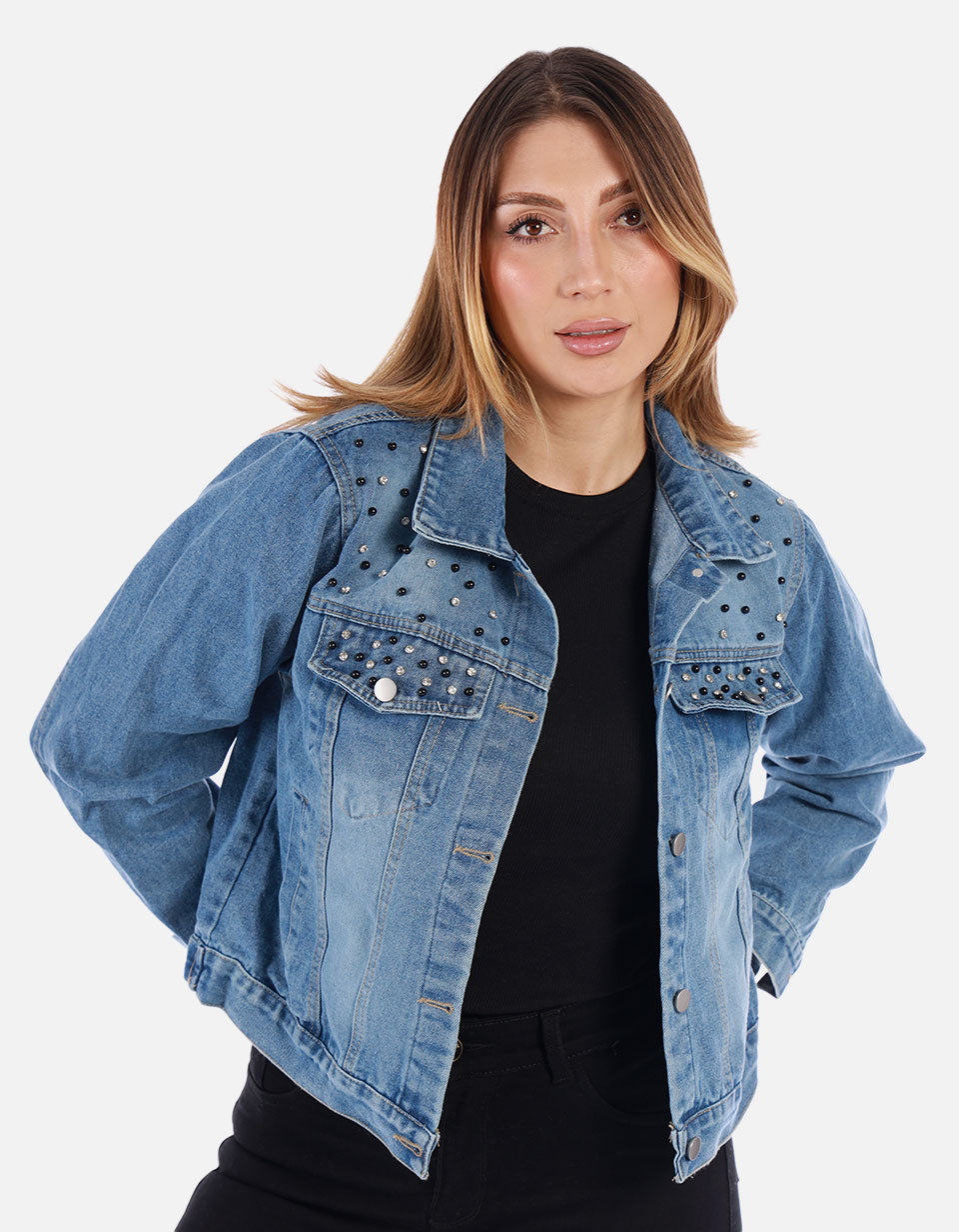 Chaqueta Jean azul Mujer