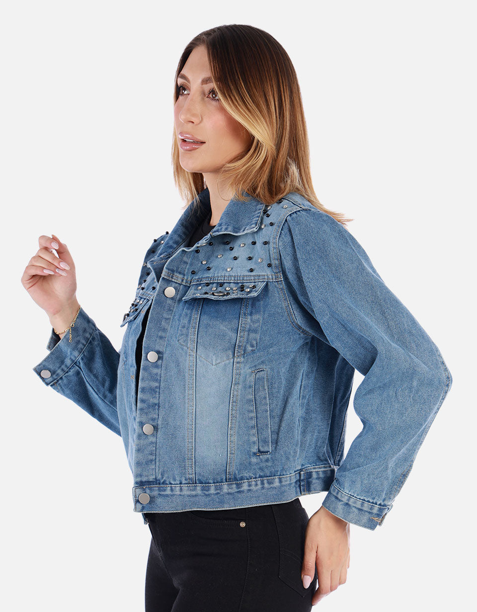 Chaqueta Jean azul Mujer