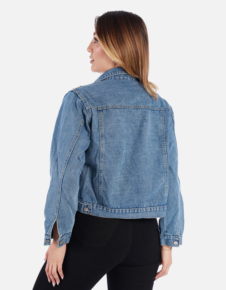 Chaqueta Jean azul Mujer