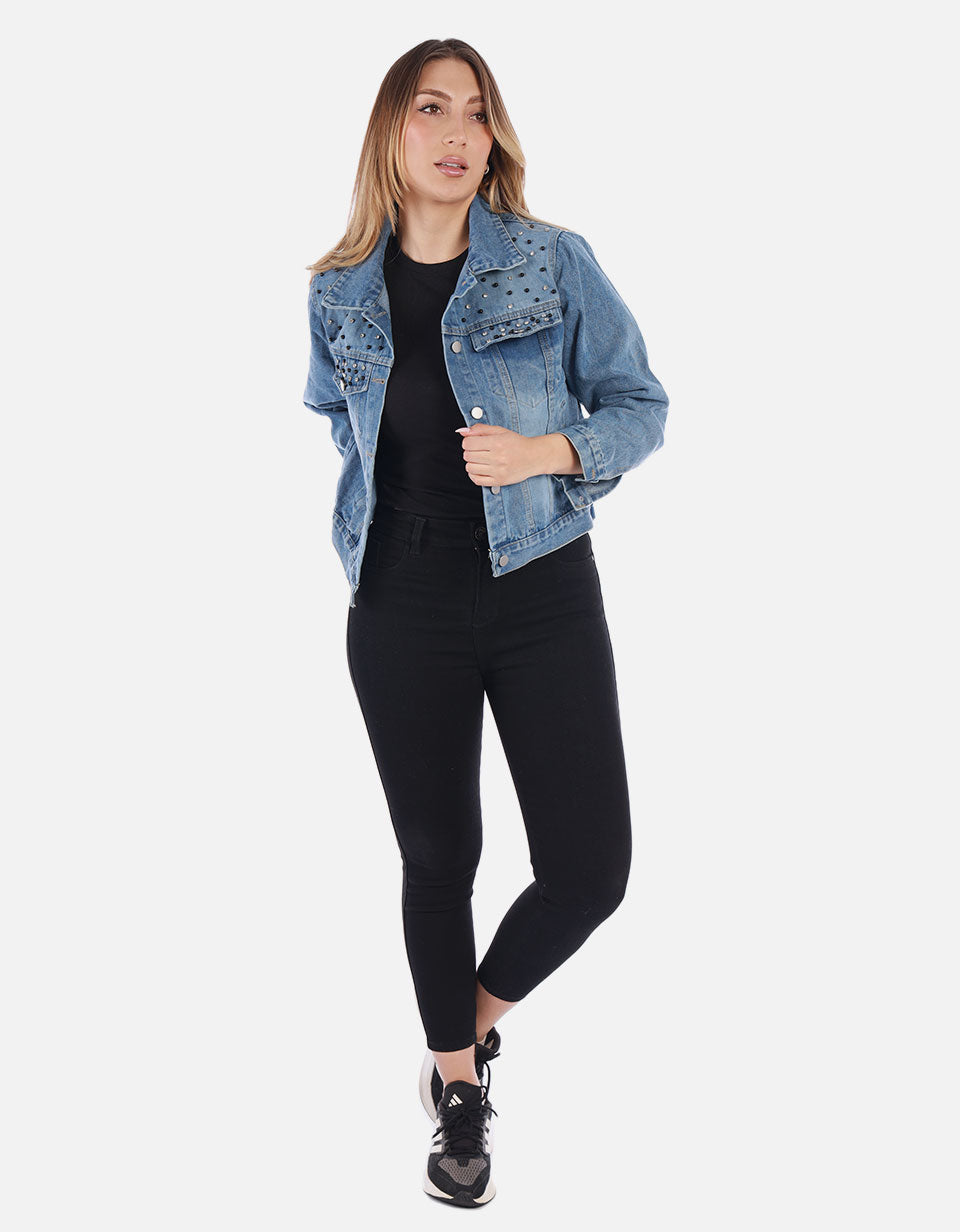 Chaqueta Jean azul Mujer