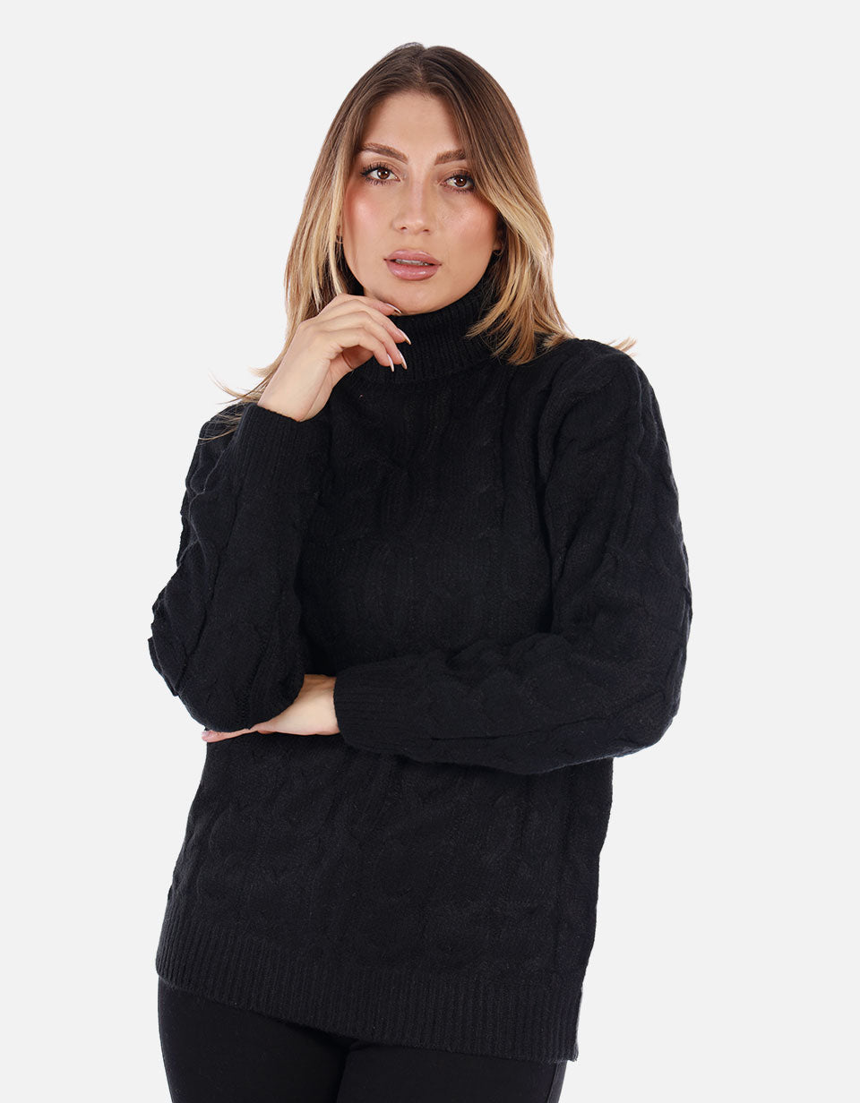 Suéter tejido Cuello alto Mujer