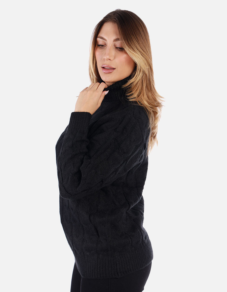 Suéter tejido Cuello alto Mujer